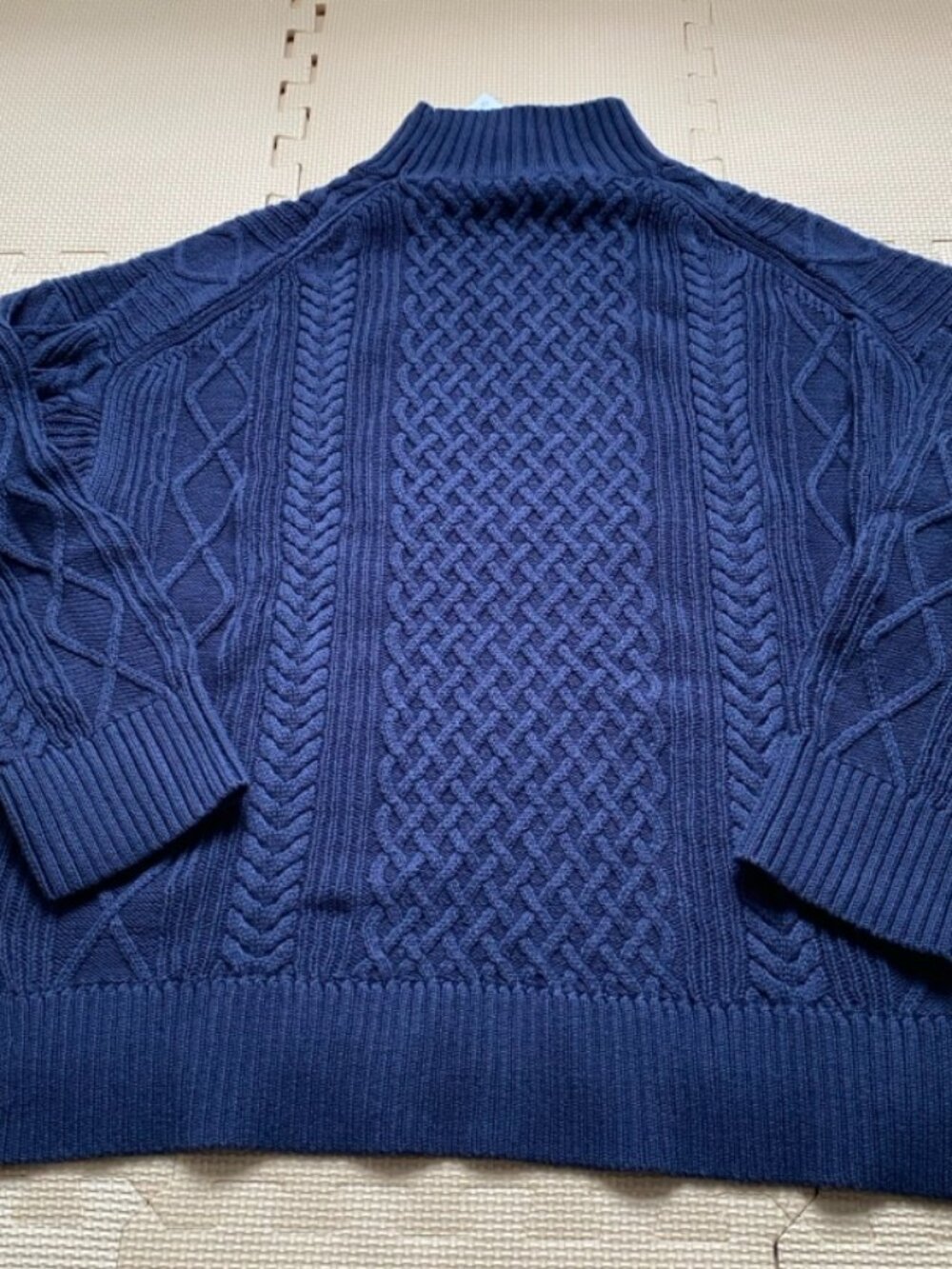 J.Crew NWT Navy Cable Knit Mock Neck Sweater Size M